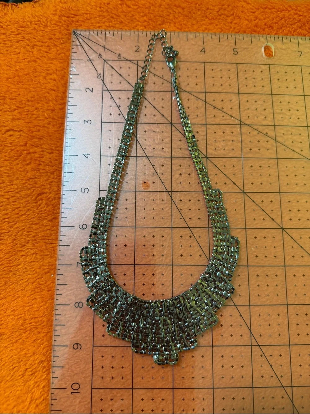 Vintage Clear Rhinestone Bib Necklace Silver Tone Waterfall Statement Bridal